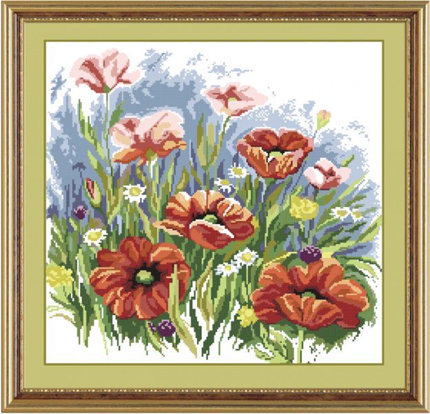 Набор для вышивания крестом ОВЕН "Красные маки" 281