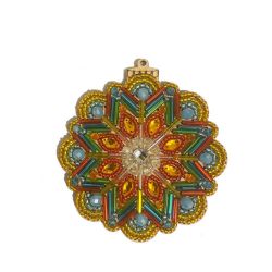 Набор для вышивания бисером WoodStitch "Новогодний шар-1" с декоративными элементами 9х10, WS-060