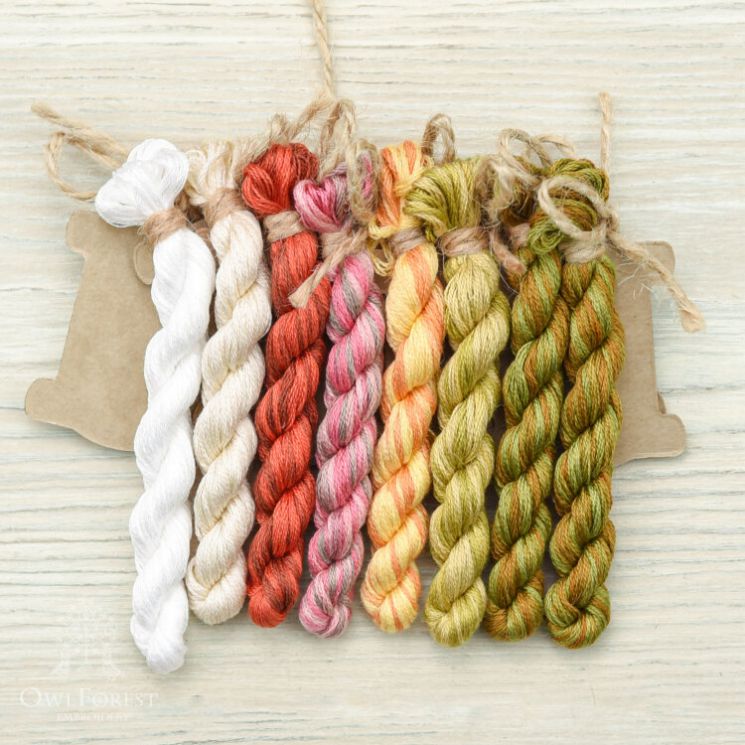 НМул-ЛР-3322-4 Набор ниток OwlForest для схем «Лекарственные растения» (DMC) Для четырех открыток