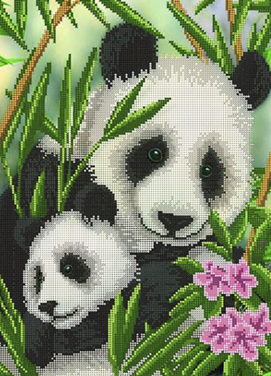 КБ-240 Схема для вышивания бисером ТМ Наследие "Панды"