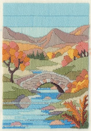 Набор для вышивания в технике лонгстич DERWENTWATER DESIGNS "Осень в горах"