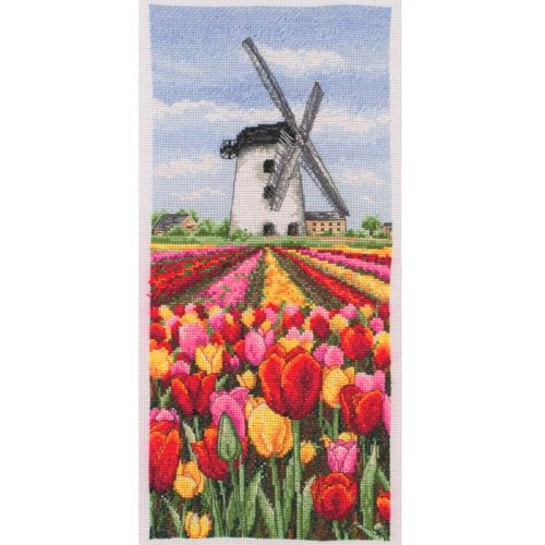 Набор для вышивания крестом Anchor  "Пейзаж с тюльпанами" PCE0806