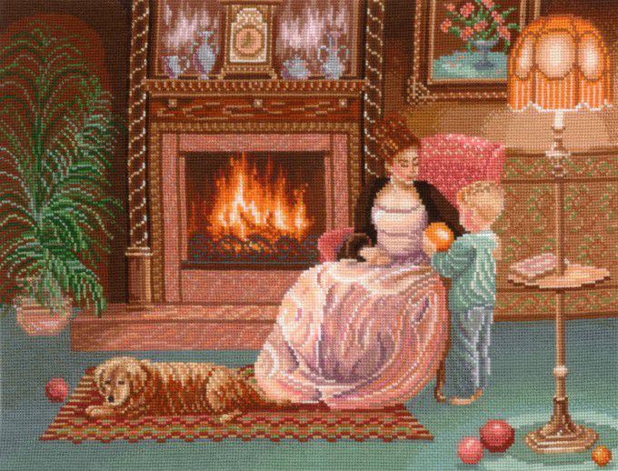 Набор для вышивания крестом СДЕЛАЙ СВОИМИ РУКАМИ "У камина" У-06