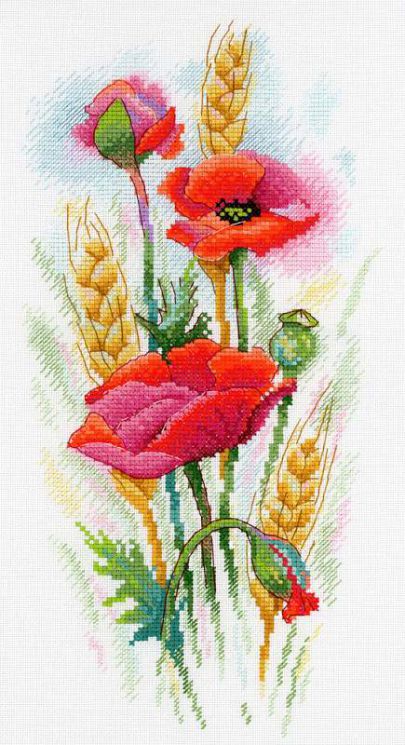 А-021 Набор для вышивания Aquarelle "Маковое очарование"