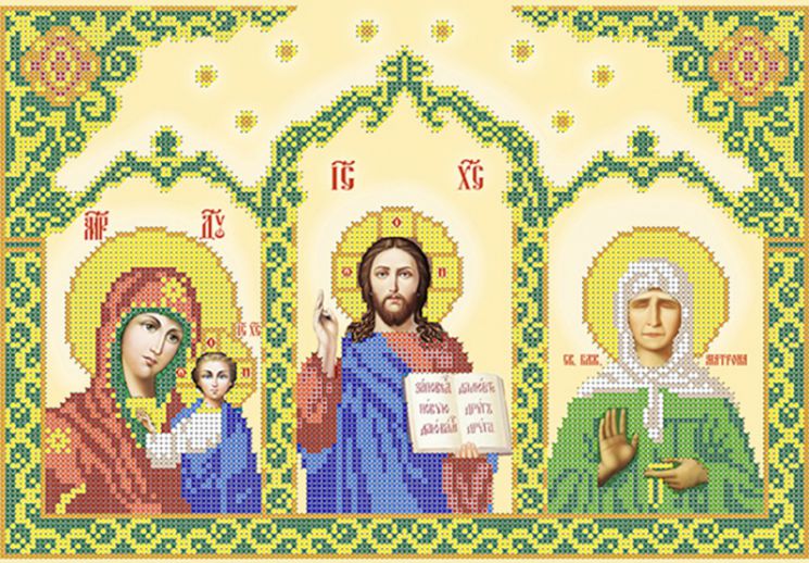 КБ-116 Схема для вышивания бисером ТМ Наследие "Иконостас (Матрона зел)"
