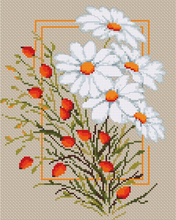 B290 Набор для вышивания Luca-S "Ромашки"