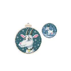 Набор для вышивания WoodStitch "Новогодний шар. Козочка", 10*10, BK-013