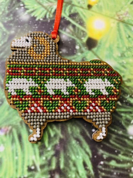 Сами с усами. Набор для вышивания "Барашек "Мишкин Новый год" 8,5х8, арт.С006-09 