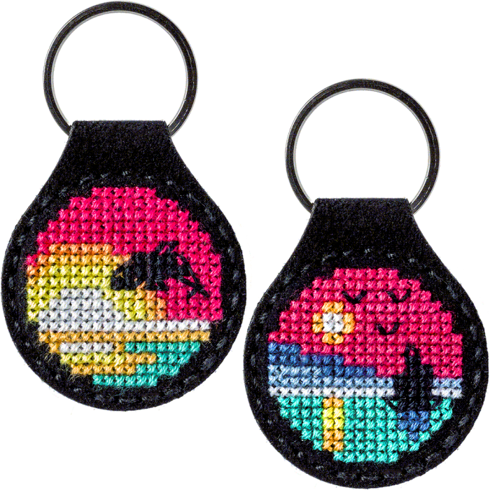 Набор для вышивания нитками на искусственной коже ВОЛШЕБНАЯ СТРАНА FLHL-016 4*9.5см