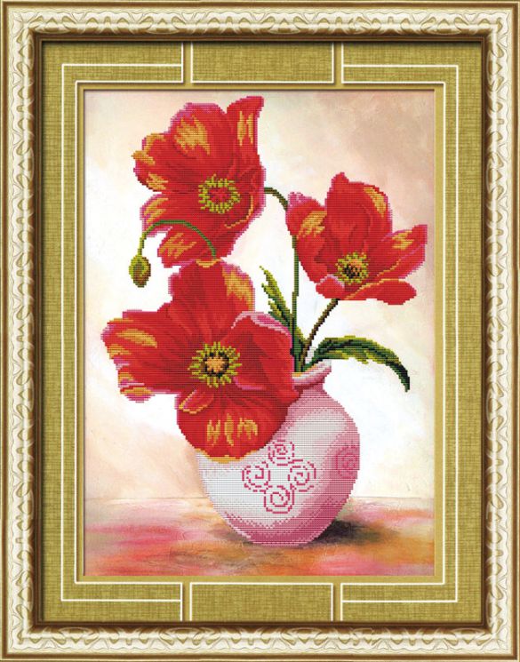 Алмазная мозаика Color Kit "Маки в вазе" 80230