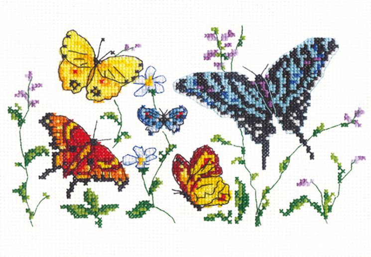 Набор для вышивания крестом Чудесная игла «Танец бабочек-2»  42-02
