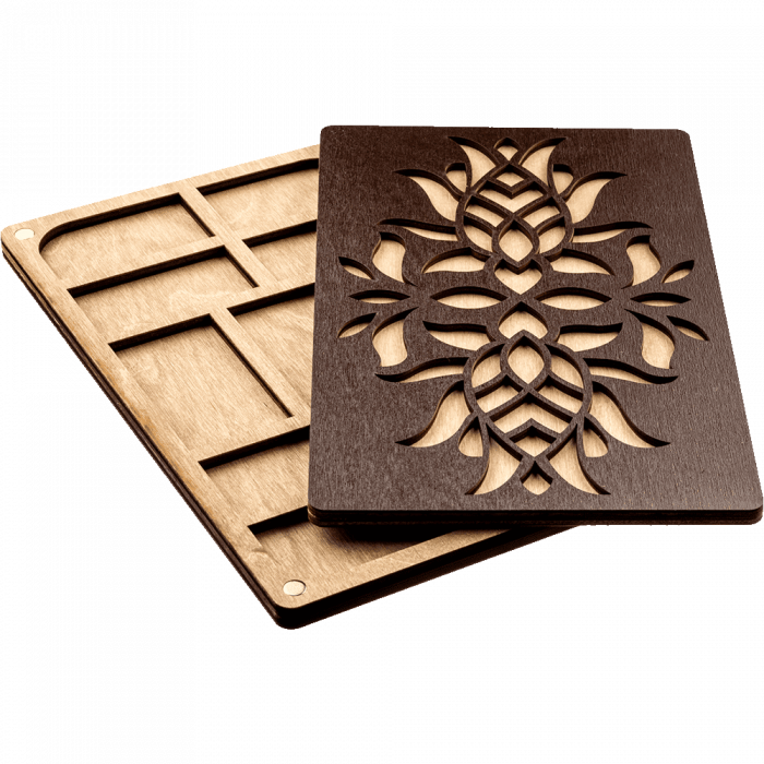 Органайзер для бисера с деревянной крышкой ВОЛШЕБНАЯ  СТРАНА FLZB-060 12*19.5см, 11 ячеек