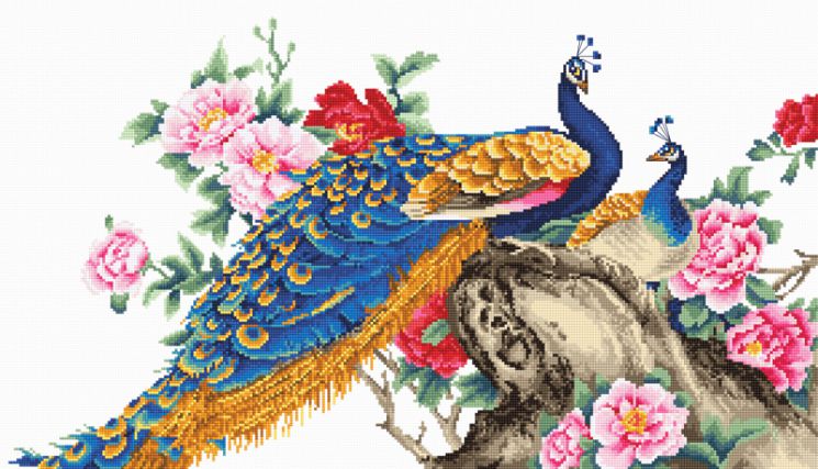 B460 Набор для вышивания Luca-S "Два павлина"