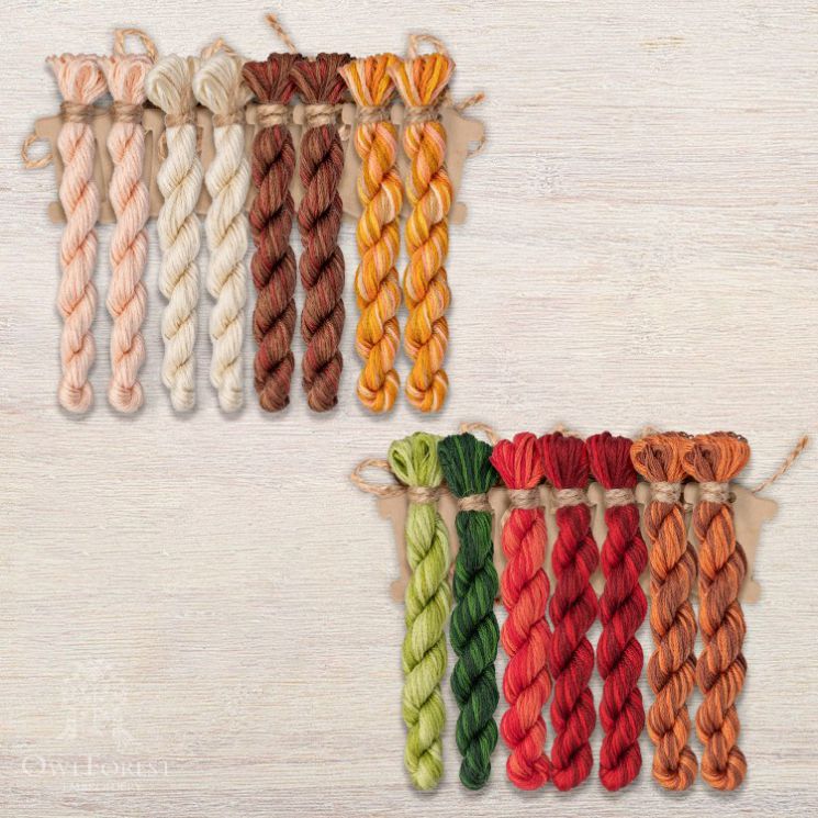 Набор ниток OwlForest для схемы «Пряничный город» (DMC) 36 каунт в 2 нити НМул-ПГ124-3362 