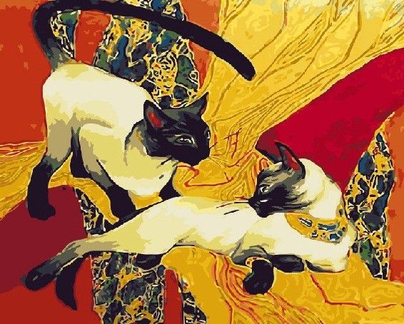 Картина по номерам Paintboy "Сиамские кошки" GX8087