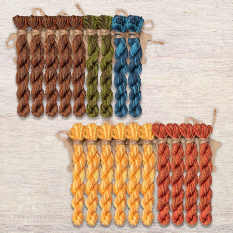 Набор ниток OwlForest для схем «Индейские мотивы» (DMC) 5 цветов "Панно" 40 каунт в 1 нить НМул-ИМП163-3401-5 