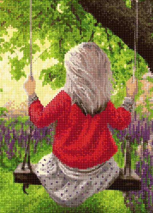 БСА3-198 Алмазная вышивка ТМ Наследие "Девочка на качелях"