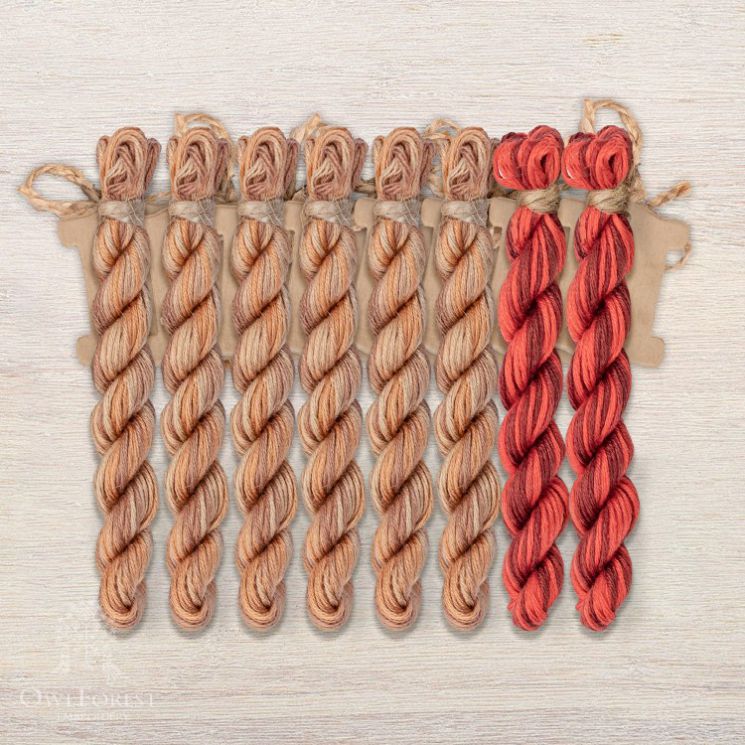 Набор ниток OwlForest для схемы «Винтажная кухня» (ПНК) 28 каунт в 2 нити НМул-ВК184-2282