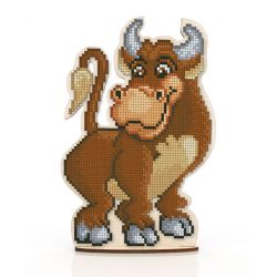 Набор для вышивания бисером WoodStitch "Бычок", 12х17, SH-010