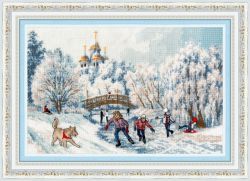 ЧМ-071 Набор для вышивания Золотое Руно "Рождественские каникулы"