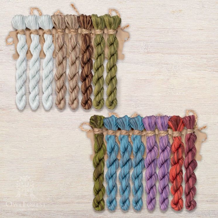 Набор ниток OwlForest для схемы «Маленький лесной народец. Змейки» (DMC) 28 каунт в 3 нити НМул-МЛНЗ177-3283