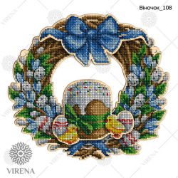 Набор для вышивания бисером по дереву Virena, 27х25, ВЕНОК-108