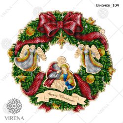 Набор для вышивания бисером по дереву Virena, 27х26, ВЕНОК-104